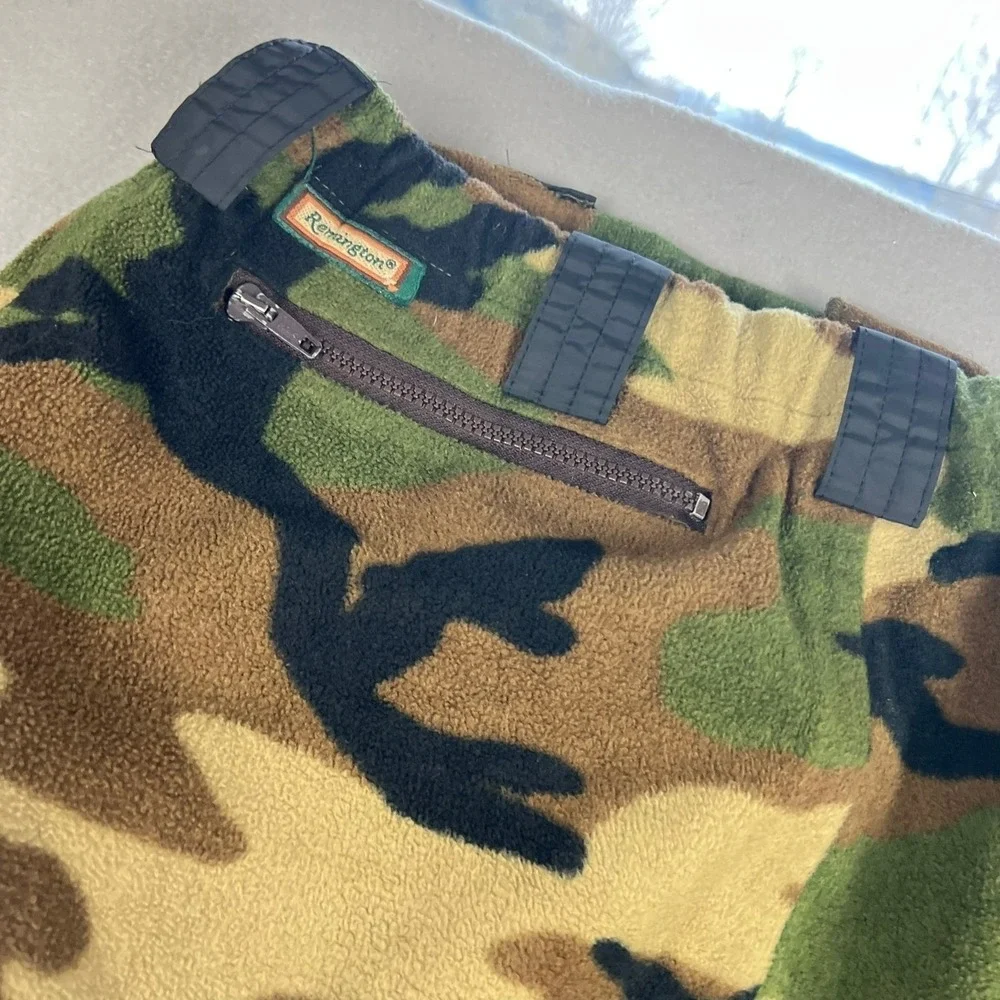 Remington Gore-Tex Fleece Camo Pants Mens Large Woodland Camouflage Hunting USA